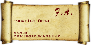 Fendrich Anna névjegykártya